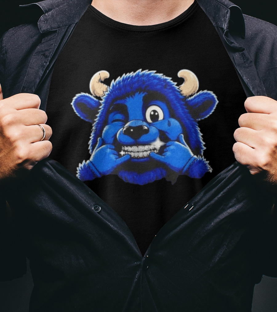 Buffalo Bills Billy Thuggin Character With Blue Buffalo Mascot And Braces T-Shirt
