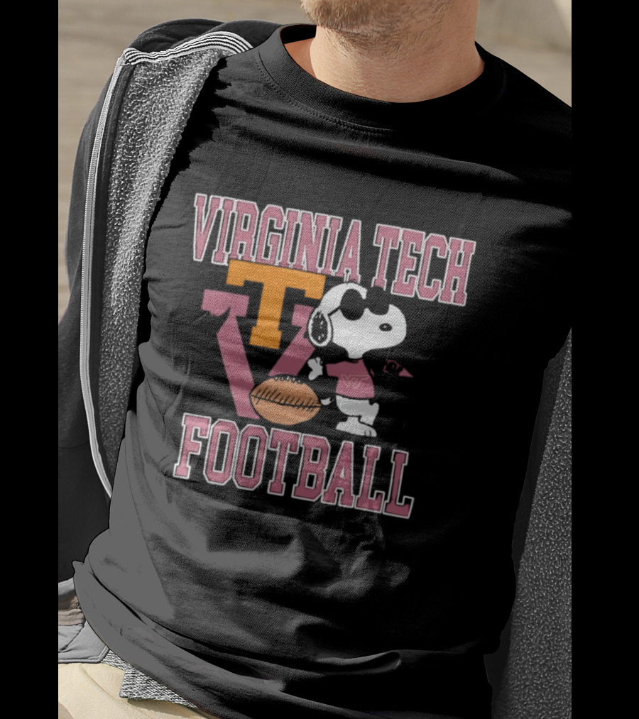 Virginia Tech Football Snoopy Let's Go Hokies T-Shirt