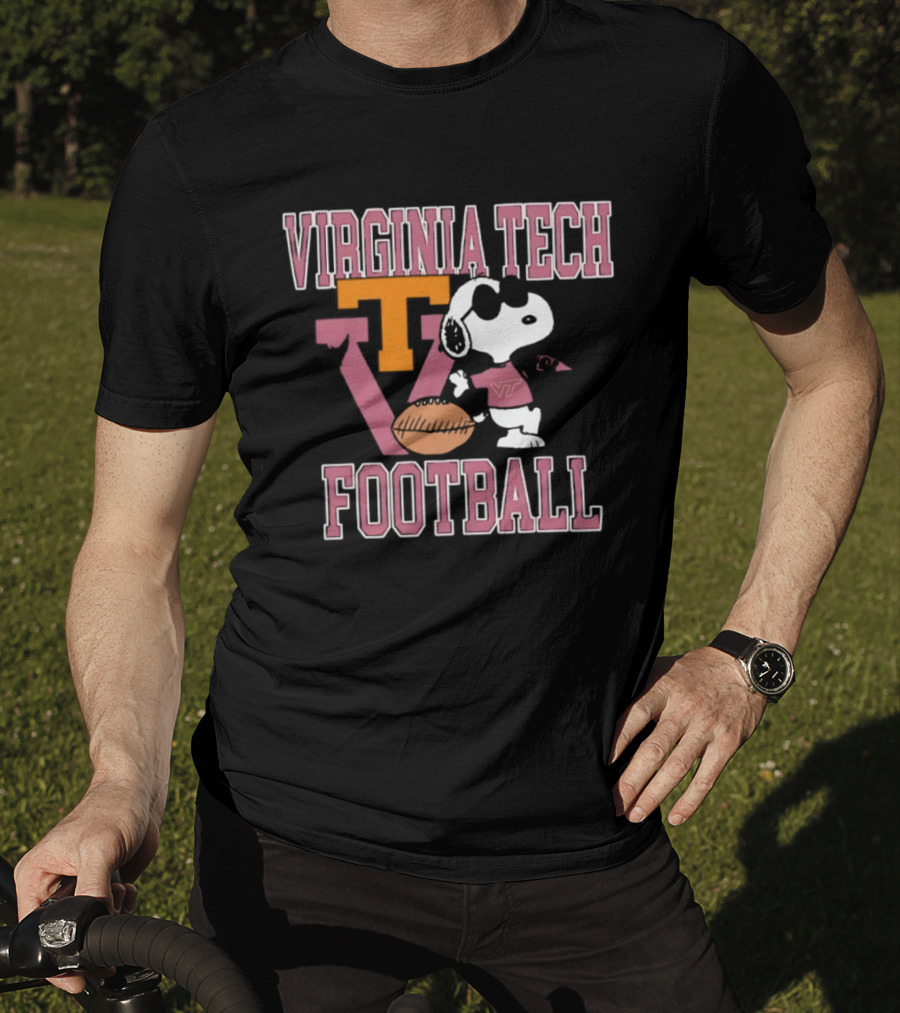 Virginia Tech Football Snoopy Let's Go Hokies T-Shirt