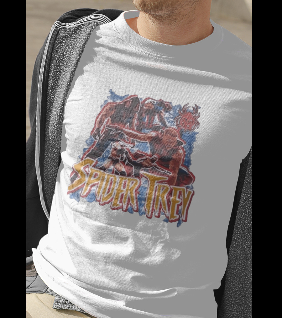 Spider Trey Wrestling Wrestler Sports Action Montage T-Shirt