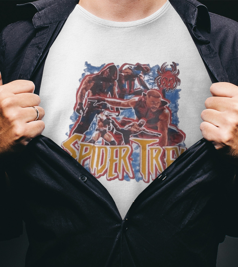 Spider Trey Wrestling Wrestler Sports Action Montage T-Shirt