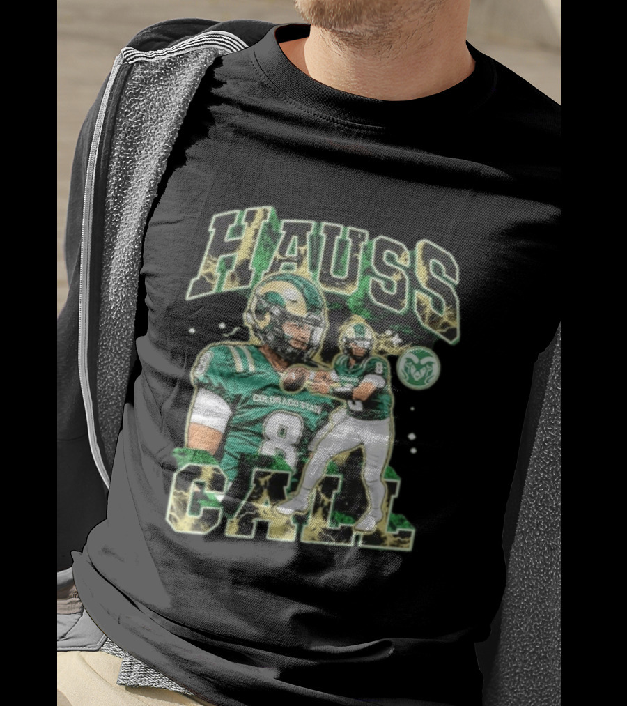 Hauss Call Colorado State Rams Number 8 Football Player Collage T-Shirt
