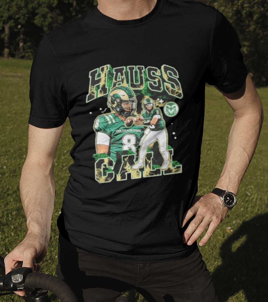 Hauss Call Colorado State Rams Number 8 Football Player Collage T-Shirt