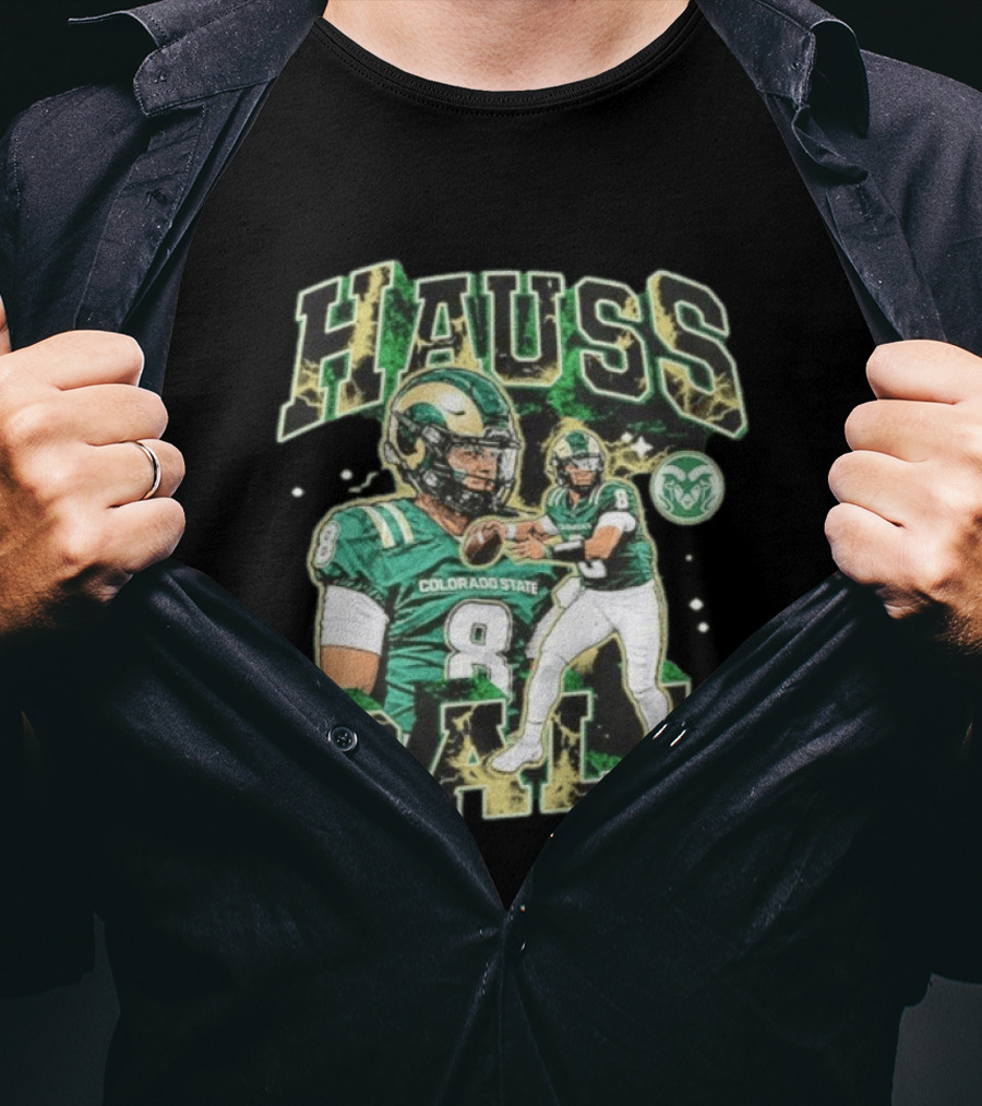 Hauss Call Colorado State Rams Number 8 Football Player Collage T-Shirt