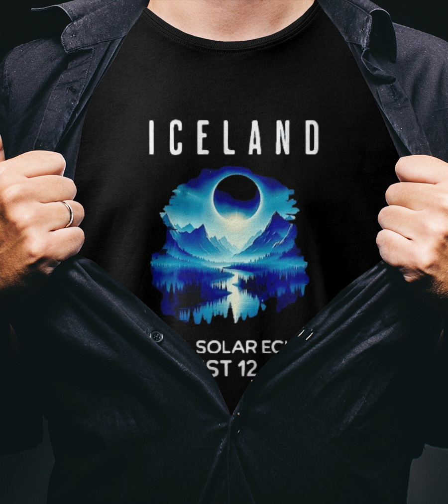 Iceland Solar Eclipse Event August 12 2026 Scenic Landscape T-Shirt