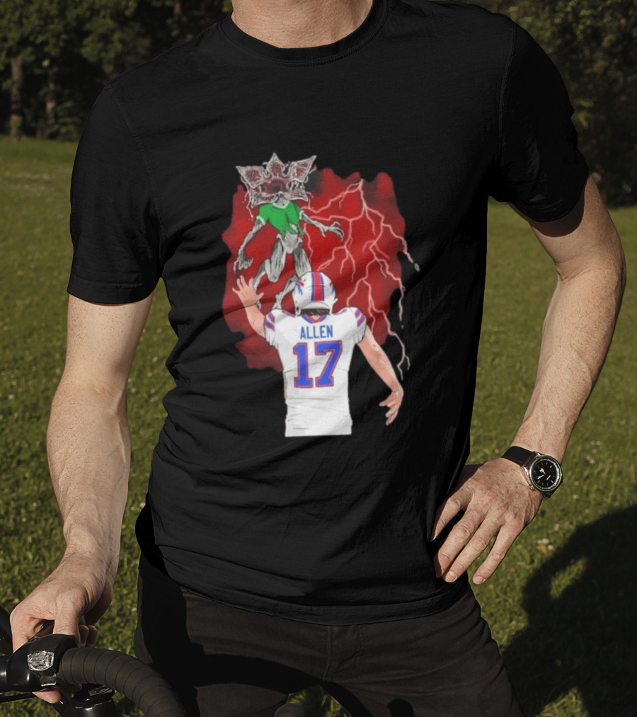 Josh Allen 17 Buffalo Bills Vs Demogorgon Stranger Things Epic T-Shirt