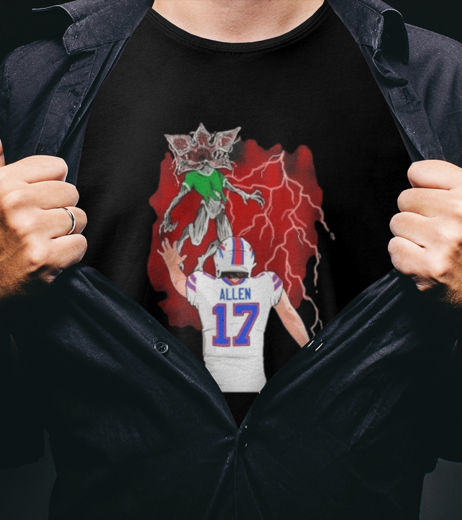 Josh Allen 17 Buffalo Bills Vs Demogorgon Stranger Things Epic T-Shirt