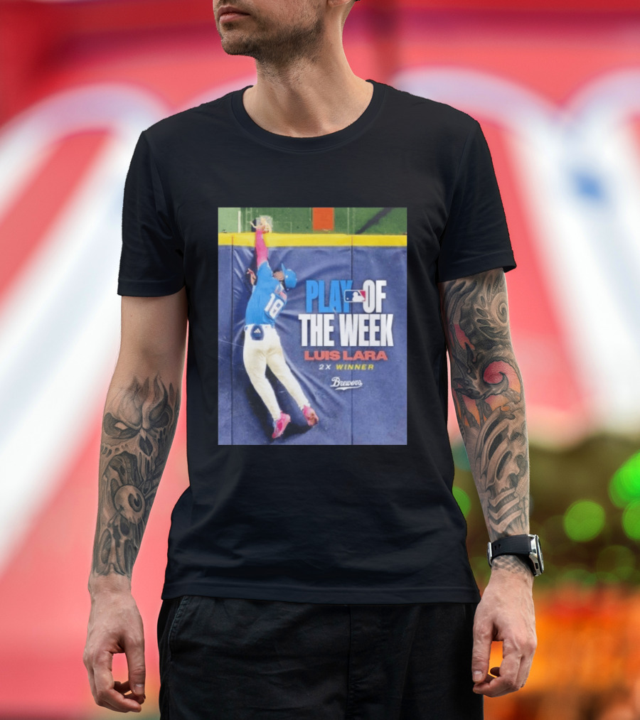 Luis Lara Play Of The Week 2x Winner Milwaukee Brewers T-Shirt