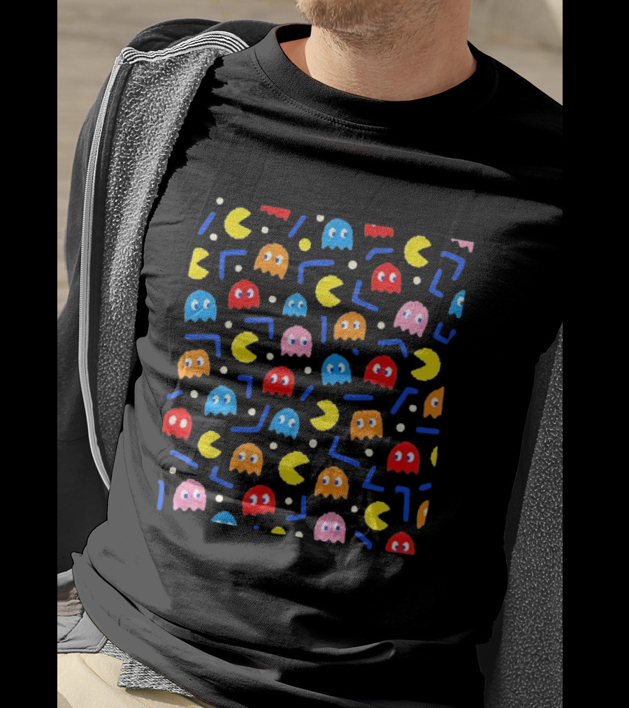 Pac Man Arcade Video Game Ghosts And Dots T-Shirt
