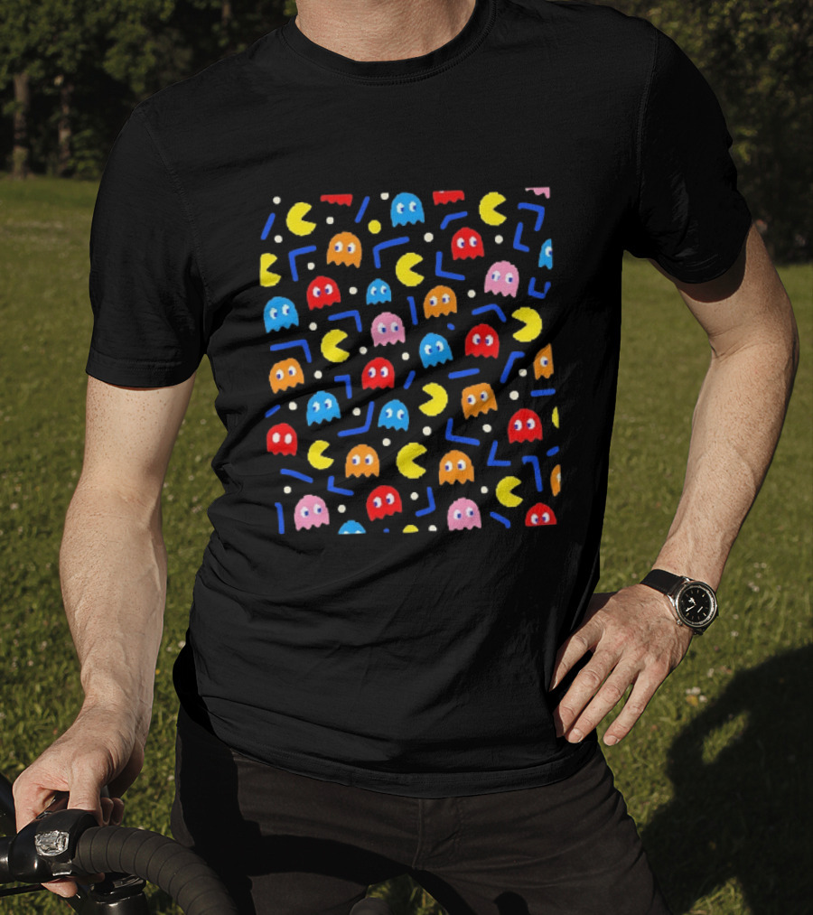 Pac Man Arcade Video Game Ghosts And Dots T-Shirt