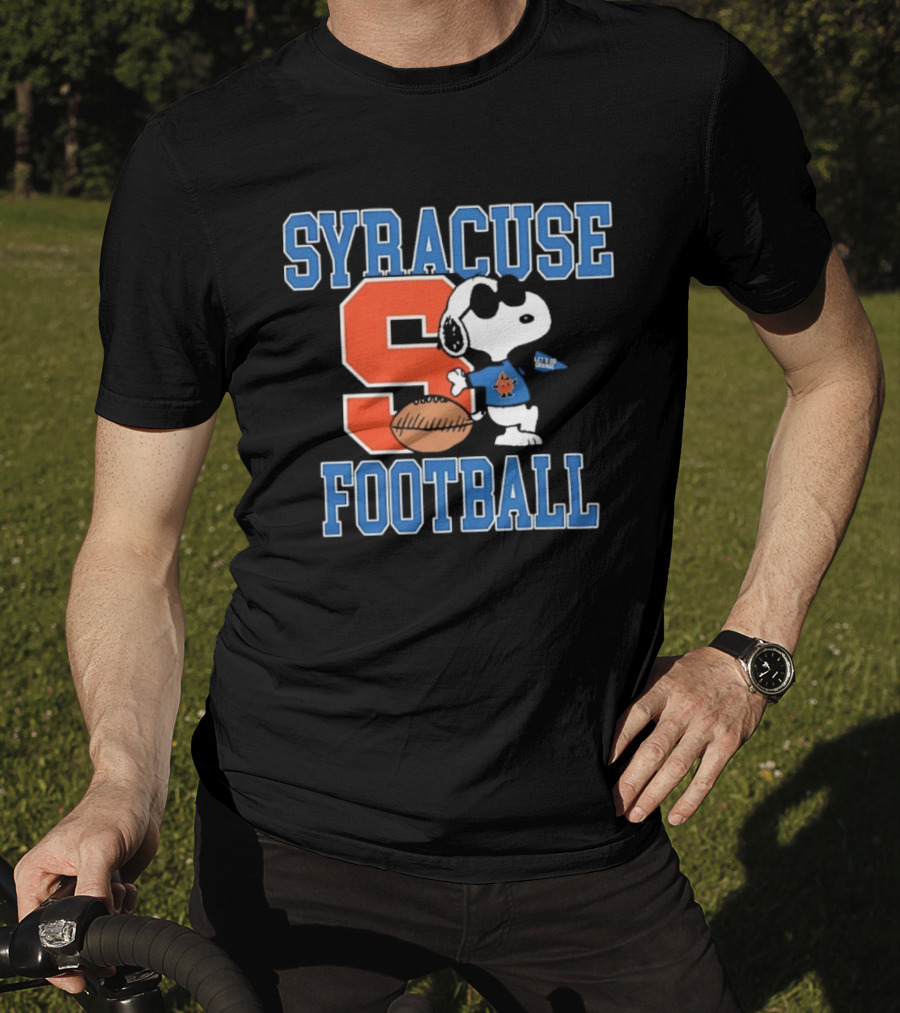 Snoopy Syracuse Football Let's Go Orange Fan Gear T-Shirt