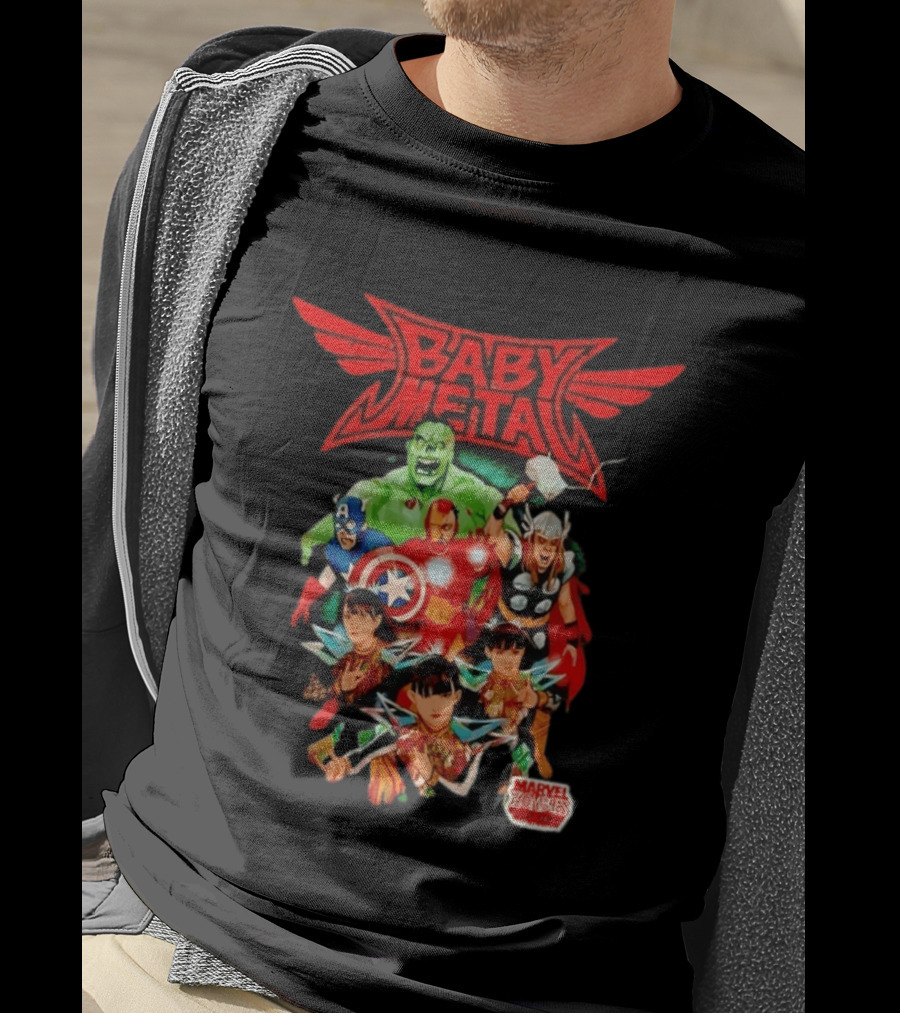 Babymetal X Marvel Zombies Avengers Collaboration May 2012 Heavy Metal T-Shirt
