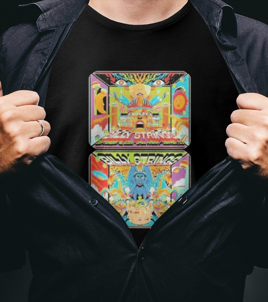 Billy Strings Denver Co 2026 Ball Arena September 18 19 Sun Moon Celestial Faces Cosmic T-Shirt
