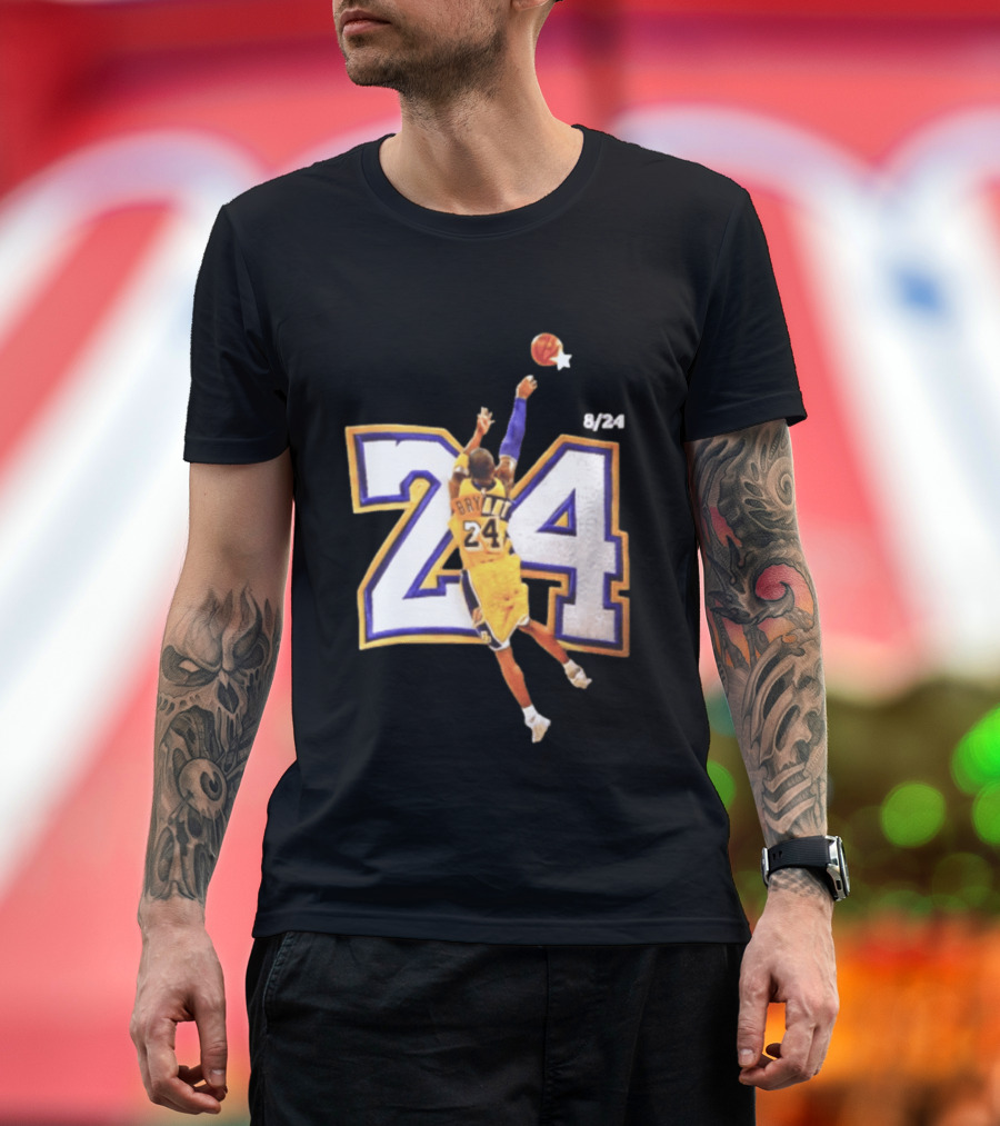 Kobe Bryant Los Angeles Lakers 8 24 Basketball Legend Jump Shot T-Shirt
