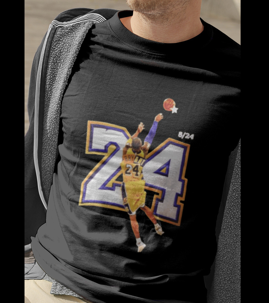 Kobe Bryant Los Angeles Lakers 8 24 Basketball Legend Jump Shot T-Shirt