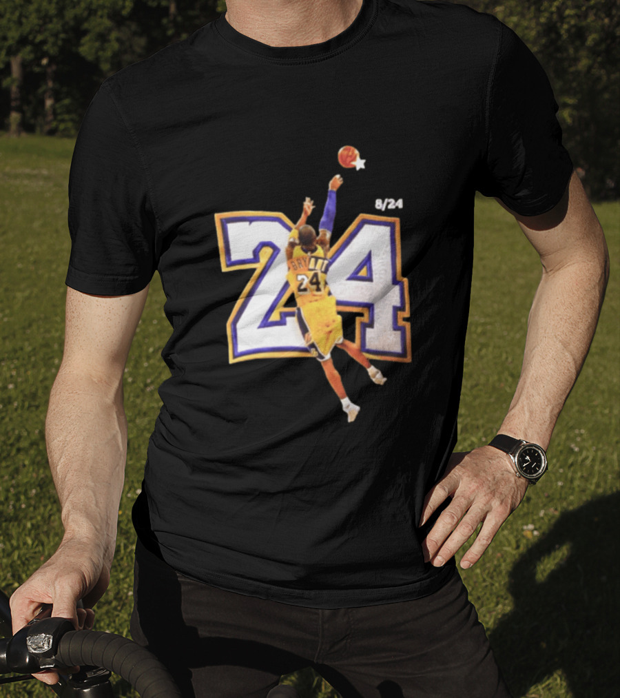 Kobe Bryant Los Angeles Lakers 8 24 Basketball Legend Jump Shot T-Shirt