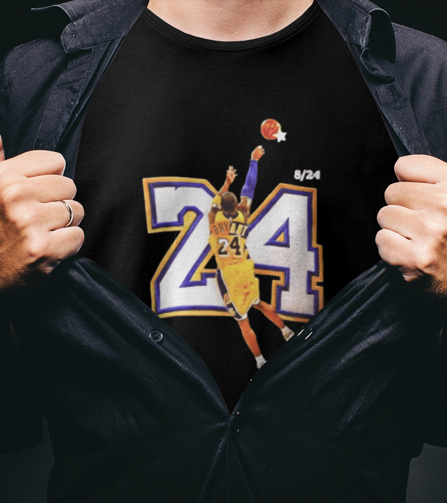 Kobe Bryant Los Angeles Lakers 8 24 Basketball Legend Jump Shot T-Shirt