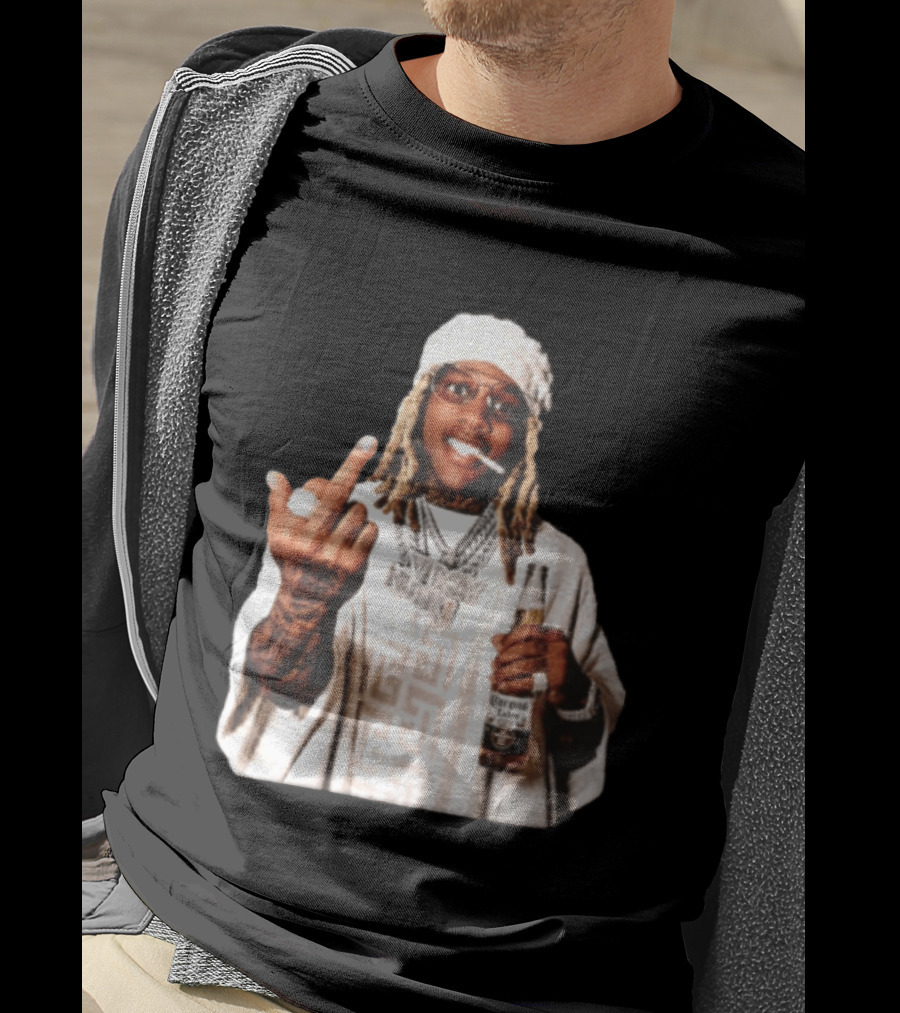 Lil Durk Only The Family Vroy Nick Corona Extra Beer Smoking Middle Finger T-Shirt