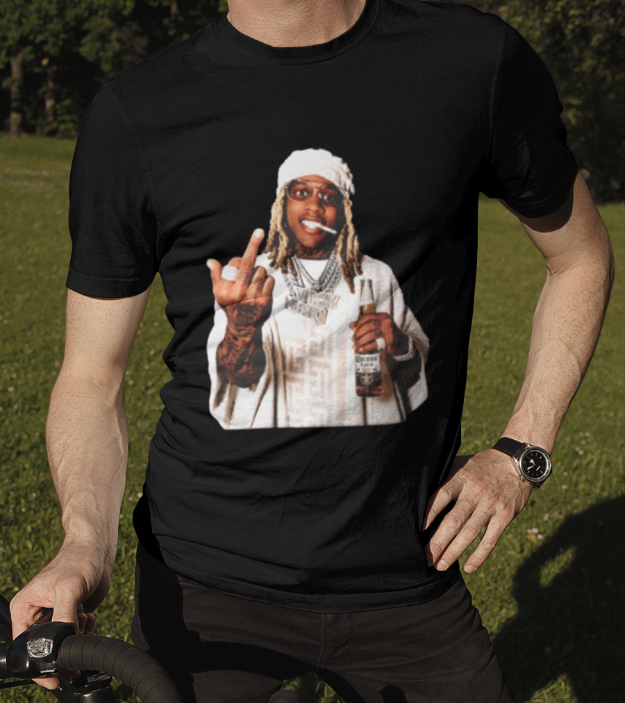 Lil Durk Only The Family Vroy Nick Corona Extra Beer Smoking Middle Finger T-Shirt