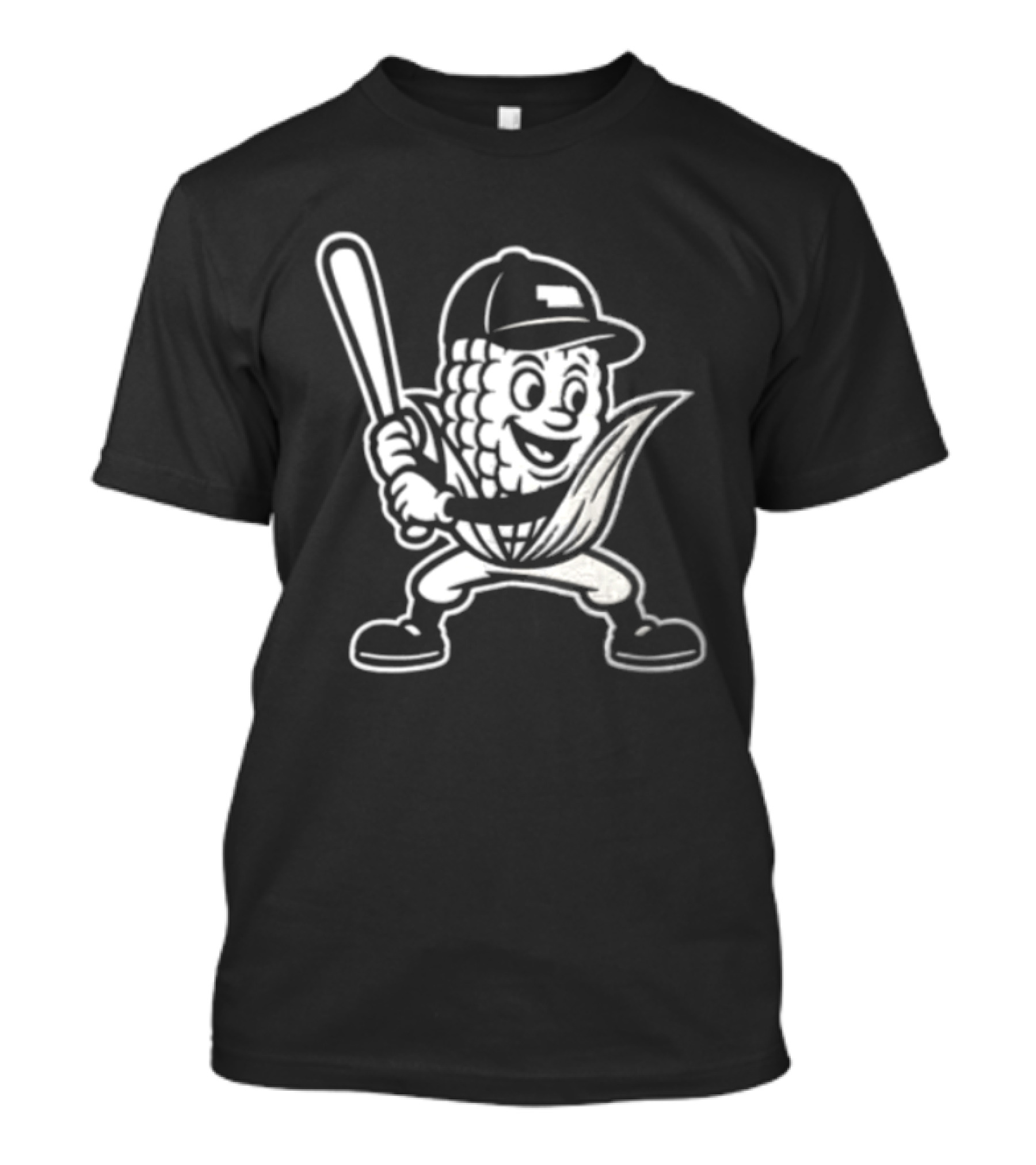 Cornhusker Nebraska Cornhuskers Baseball Mascot With Bat T-Shirt