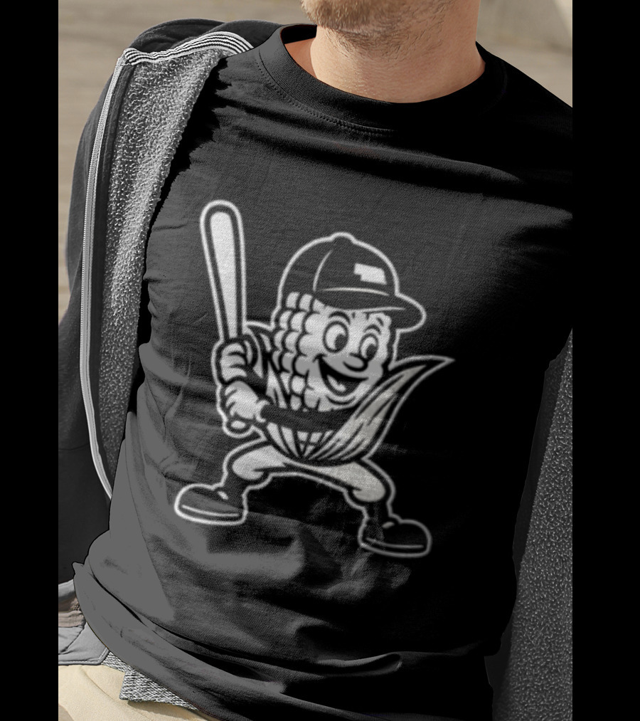 Cornhusker Nebraska Cornhuskers Baseball Mascot With Bat T-Shirt