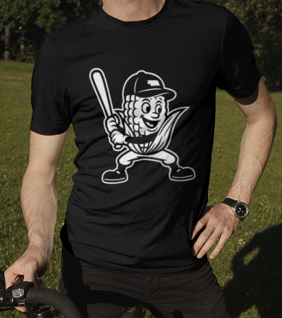 Cornhusker Nebraska Cornhuskers Baseball Mascot With Bat T-Shirt