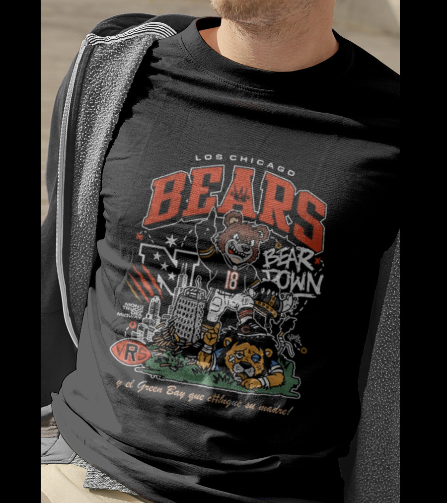 Los Chicago Bears Bear Down Beat Vikings Lions Green Bay Que Chinguen Su Madre T-Shirt