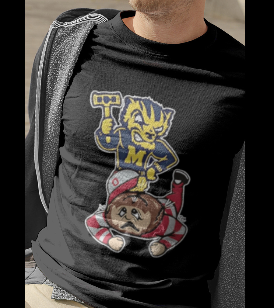Michigan Wolverines Vs Ohio State Buckeyes Football Rivalry Mascot Showdown T-Shirt