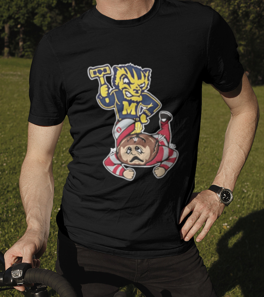 Michigan Wolverines Vs Ohio State Buckeyes Football Rivalry Mascot Showdown T-Shirt