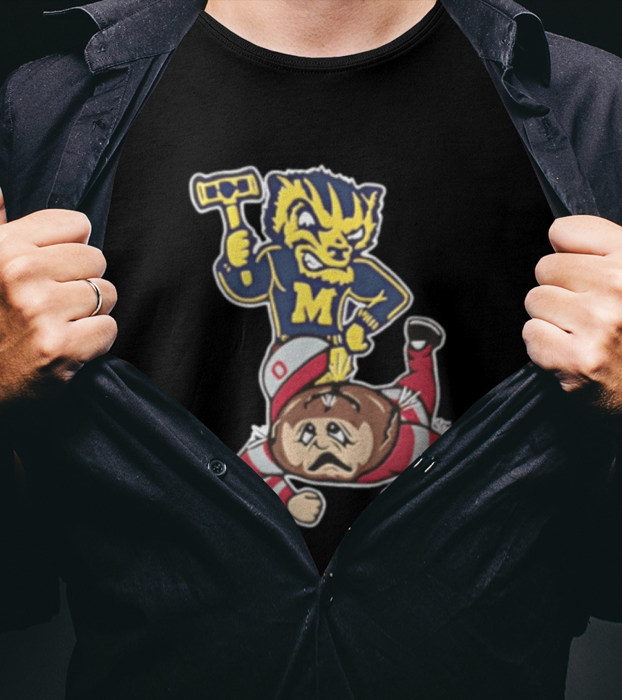 Michigan Wolverines Vs Ohio State Buckeyes Football Rivalry Mascot Showdown T-Shirt