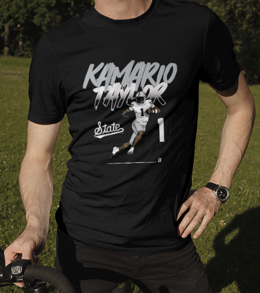 Kamario Taylor Number 1 Mississippi State Football Pose T-Shirt