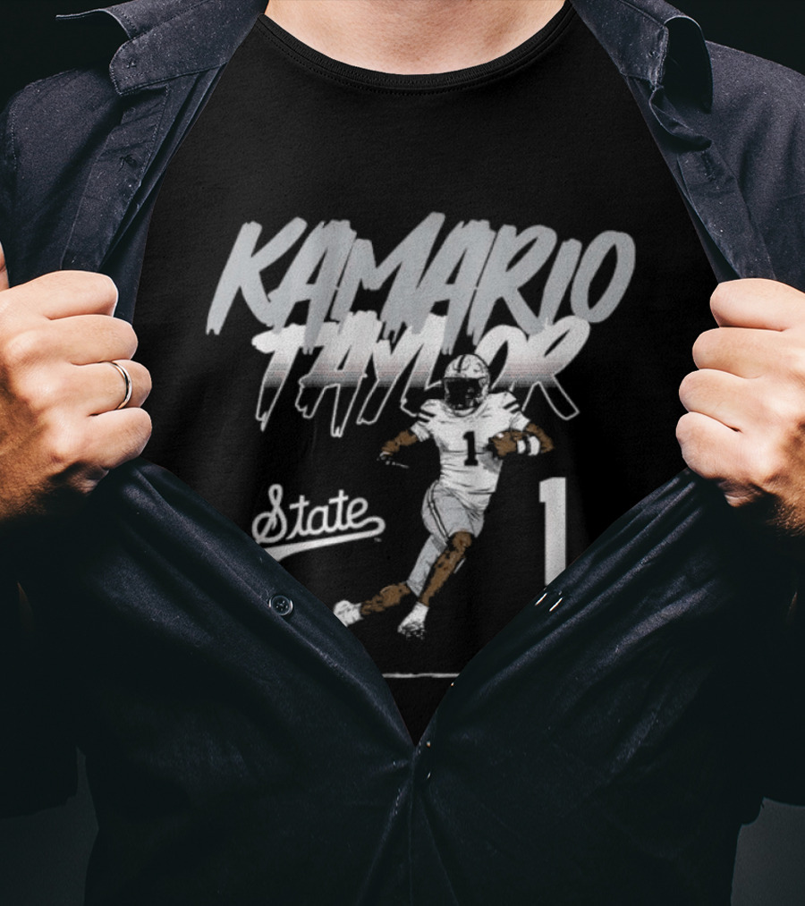 Kamario Taylor Number 1 Mississippi State Football Pose T-Shirt