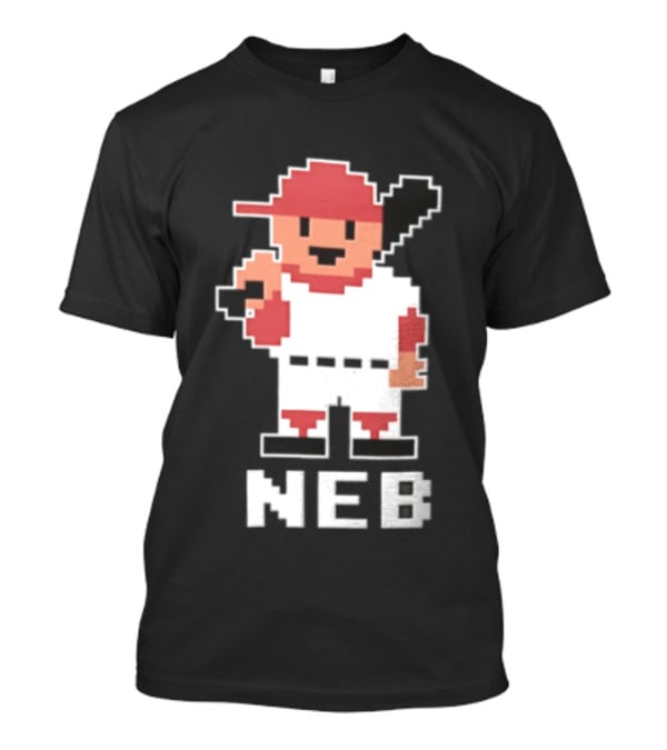 Nebraska Cornhuskers 8 Bit Baseball Player NEB T-Shirt