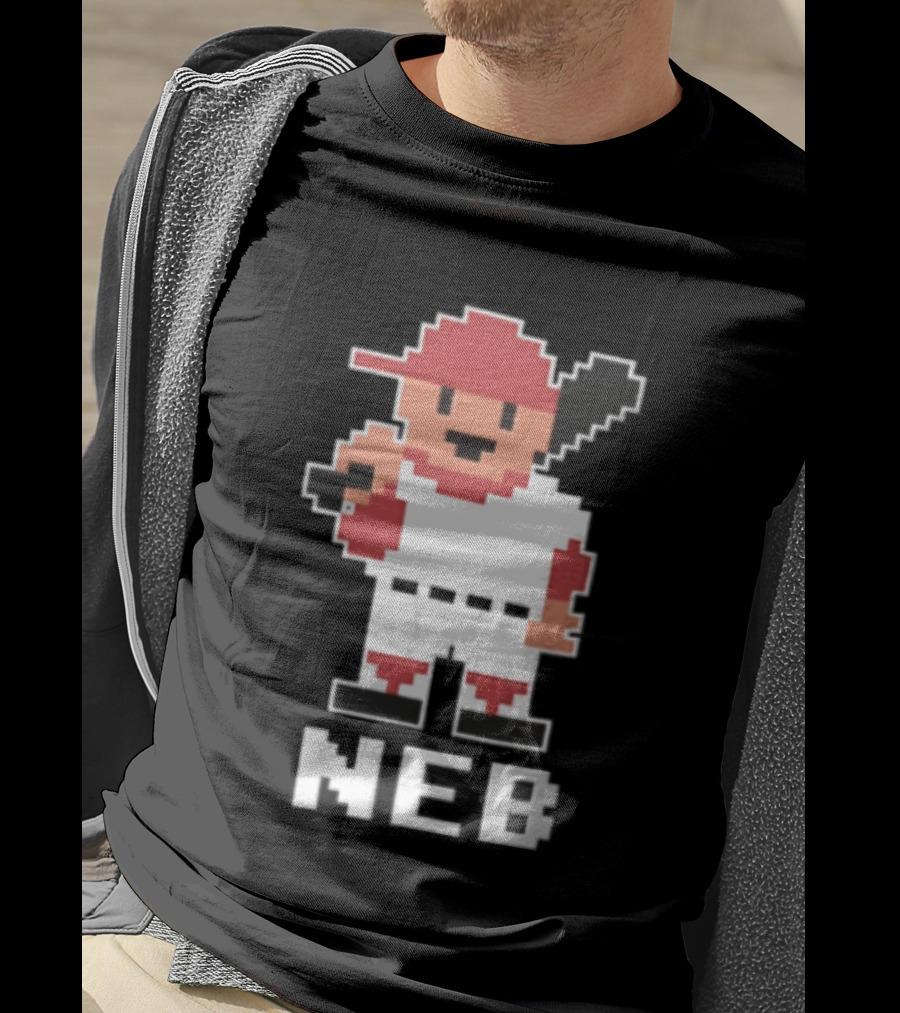 Nebraska Cornhuskers 8 Bit Baseball Player NEB T-Shirt