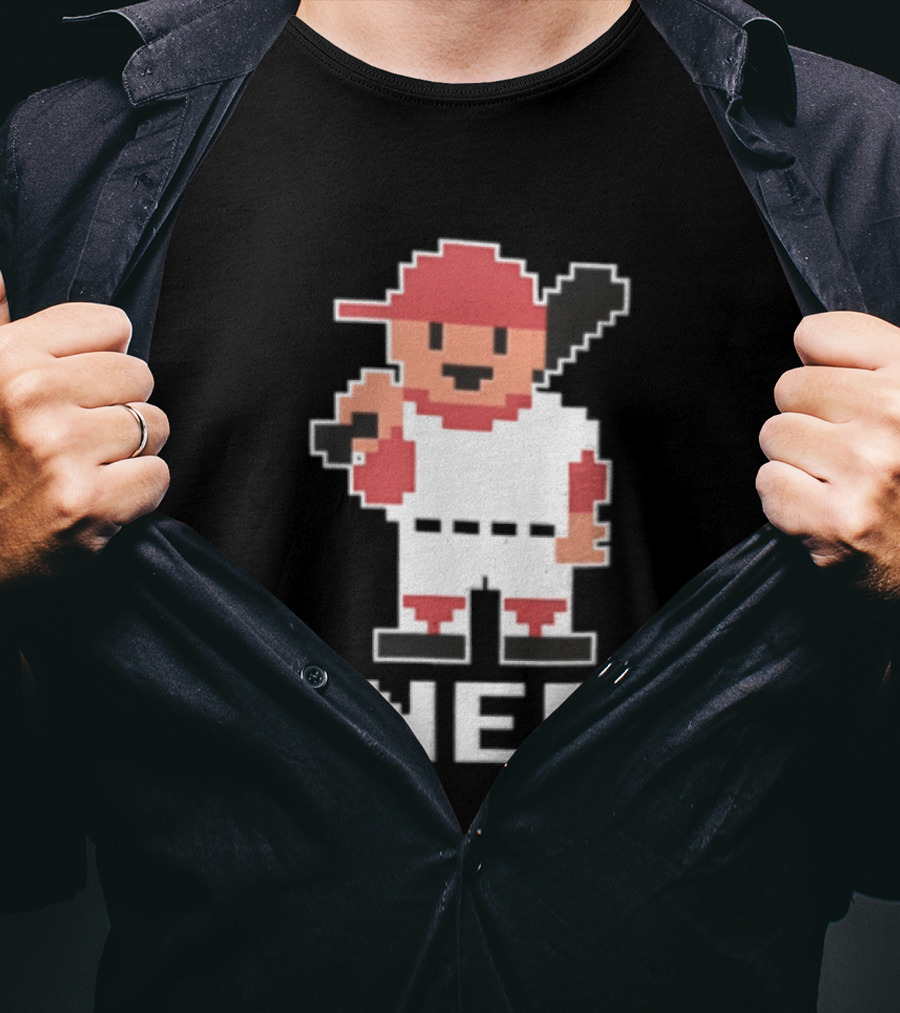 Nebraska Cornhuskers 8 Bit Baseball Player NEB T-Shirt