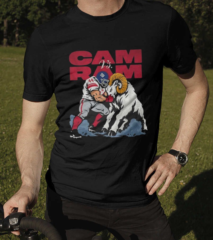 New York Giants Vs Rams Cam Ram Football Clash T-Shirt