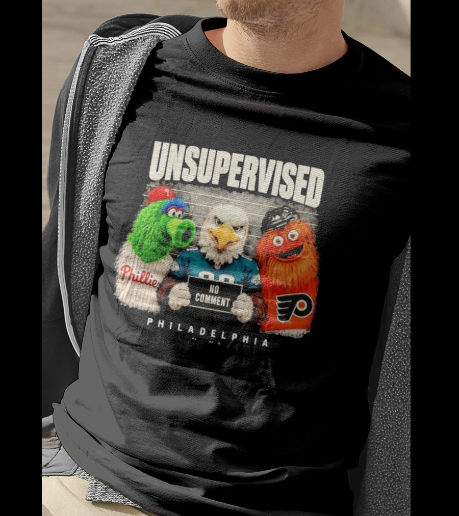 Unsupervised Philadelphia Mascots No Comment Phanatic Eagle Flyers T-Shirt
