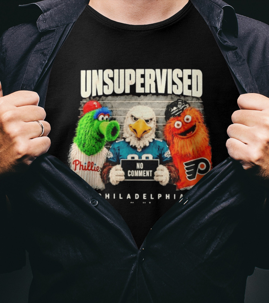 Unsupervised Philadelphia Mascots No Comment Phanatic Eagle Flyers T-Shirt
