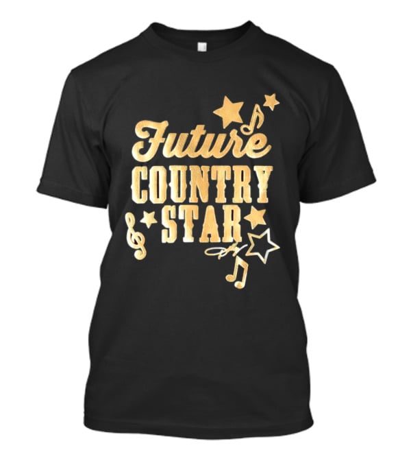 Future Country Star Musician Singer Golden Notes And Stars T-Shirt