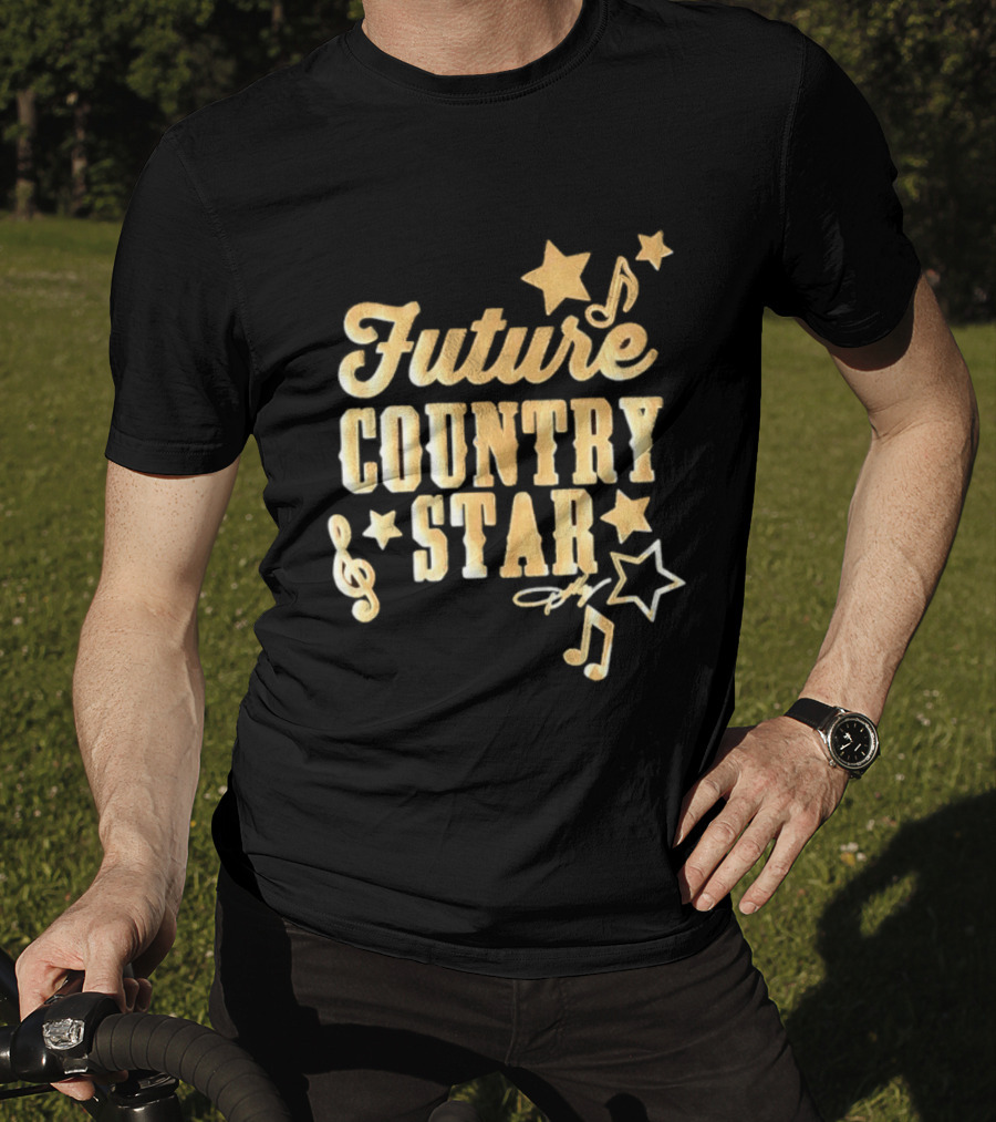 Future Country Star Musician Singer Golden Notes And Stars T-Shirt