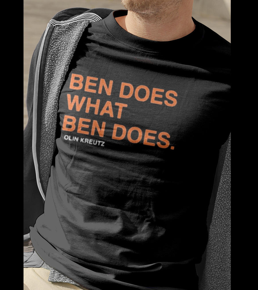 Ben Does What Ben Does Olin Kreutz Chicago Bears T-Shirt