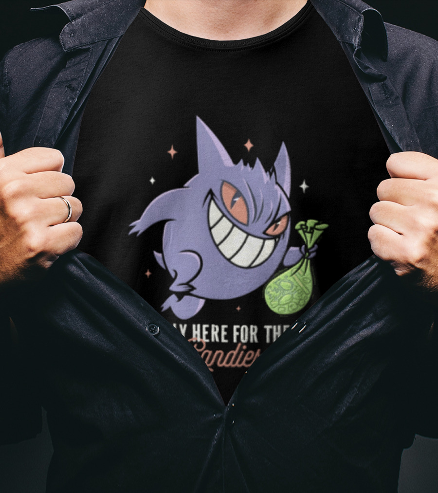 Gengar Only Here For The Candies Halloween Fun T-Shirt