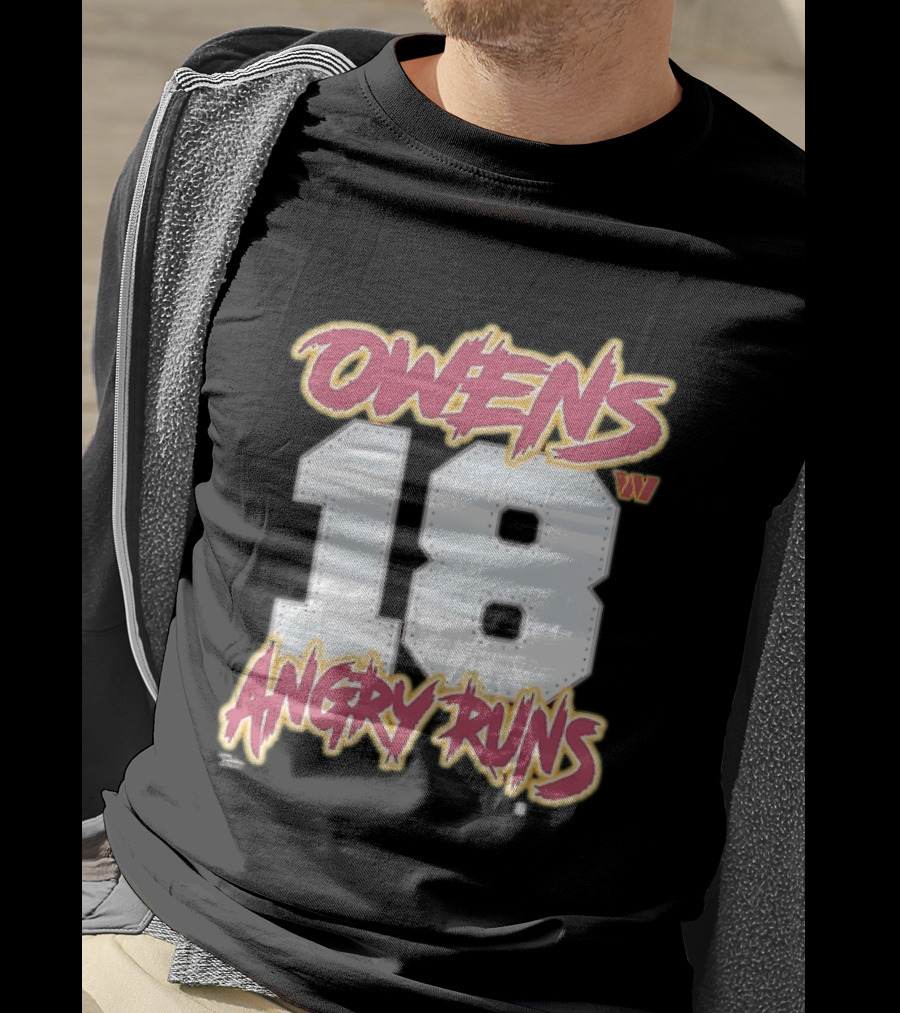 Owens 18 Washington Commanders Angry Runs Good Morning Football T-Shirt