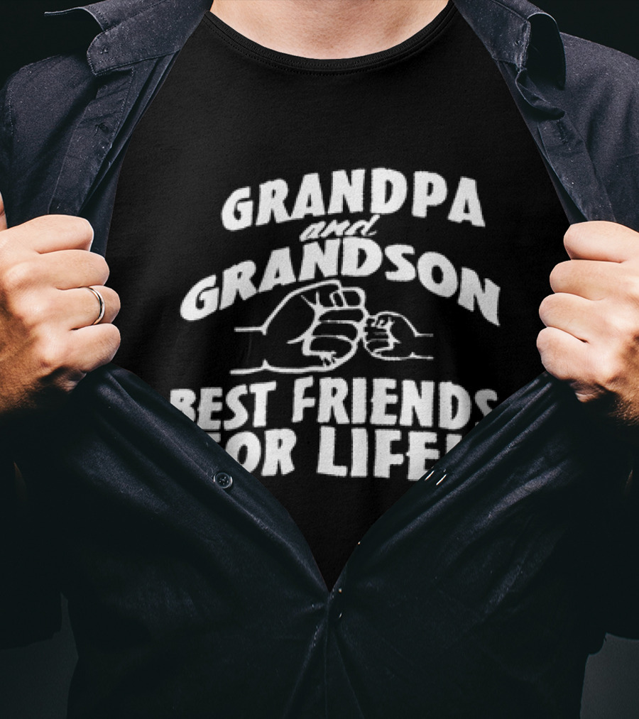 Grandpa And Grandson Fist Bump Best Friends For Life T-Shirt