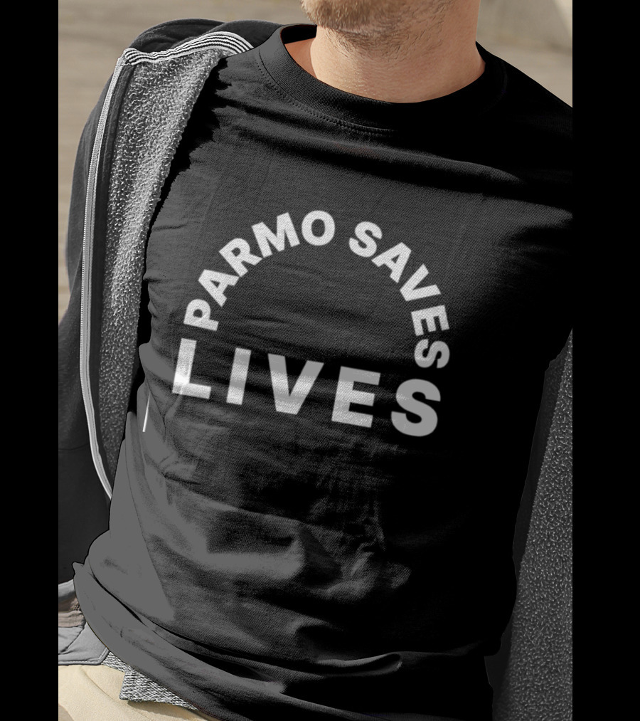 Parmo Saves Lives Teesside Middlesbrough Bold White T-Shirt