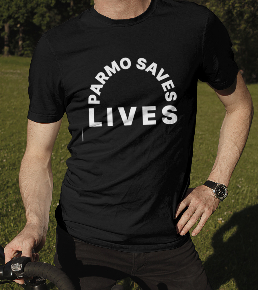 Parmo Saves Lives Teesside Middlesbrough Bold White T-Shirt