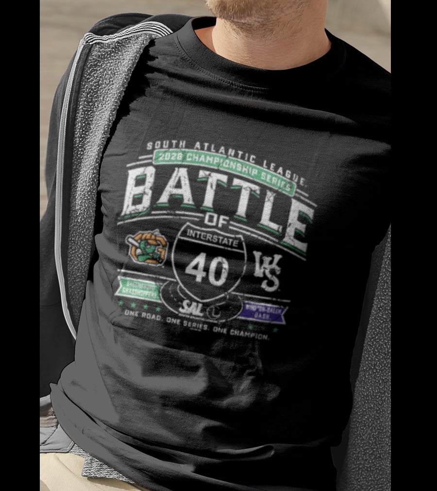 North Atlantic League 2026 Championship Series Battle Of Interstate 40 Greensboro Grasshoppers Winston Salem Dash T-Shirt
