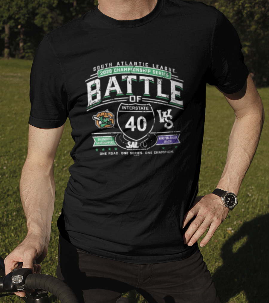 North Atlantic League 2026 Championship Series Battle Of Interstate 40 Greensboro Grasshoppers Winston Salem Dash T-Shirt