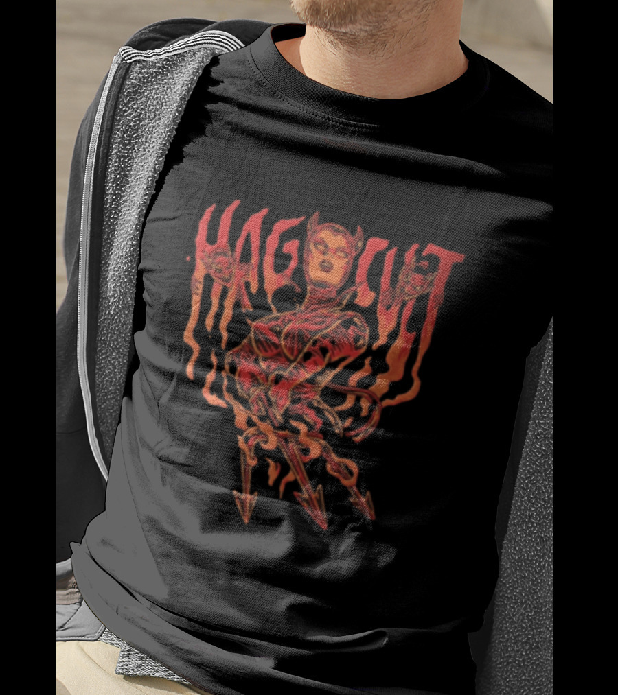 Hag Cult Demon Girl Trident Hellfire Occult T-Shirt