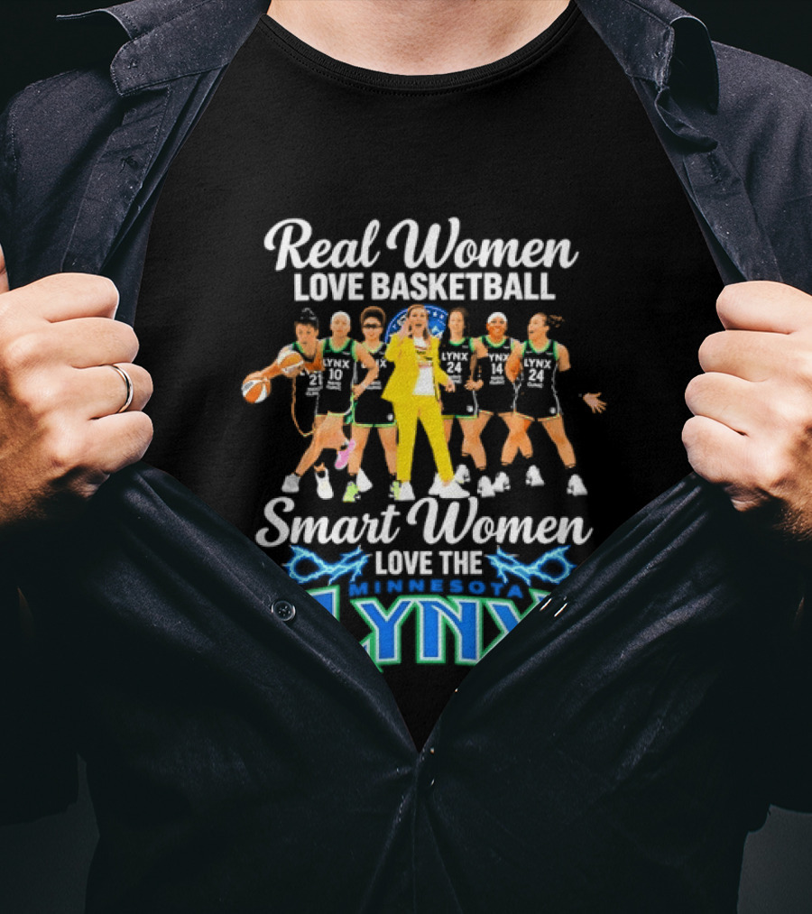 Real Women Love Basketball Smart Women Love The Minnesota Lynx Basketball Team T-Shirt